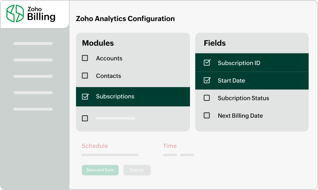 Configuring the modules | Zoho Billing