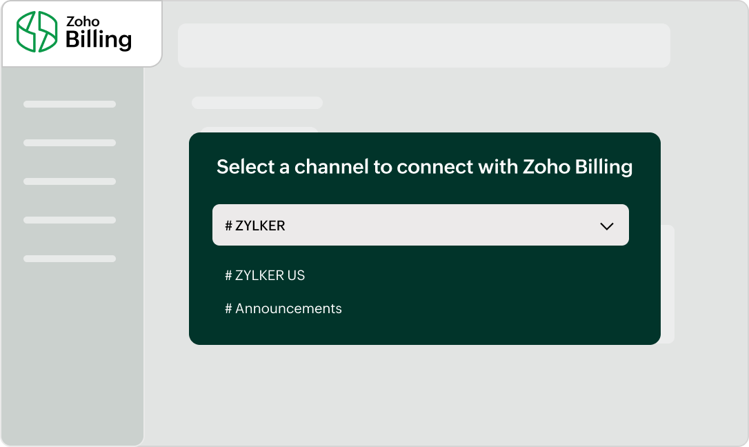 Choosing a cliq channel to receive your billing notification in | Zoho Billing