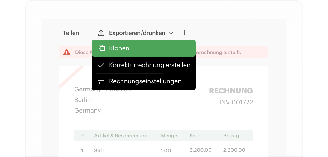 Erstellen Sie Gutschriften zur Einhaltung der deutschen E-Invoicing-Vorschrift | Zoho Billing