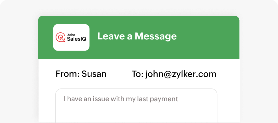 Integrations with Zoho SalesIQ | Zoho Billing