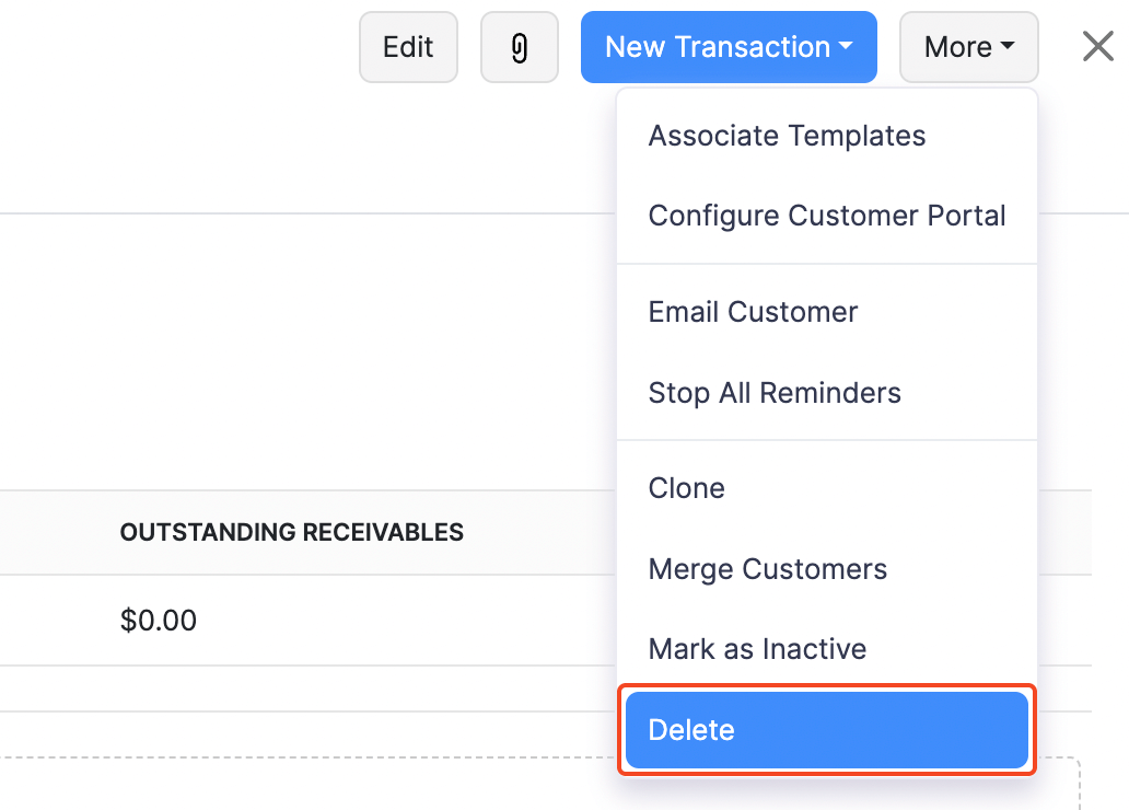 Customers - Delete From Details Page