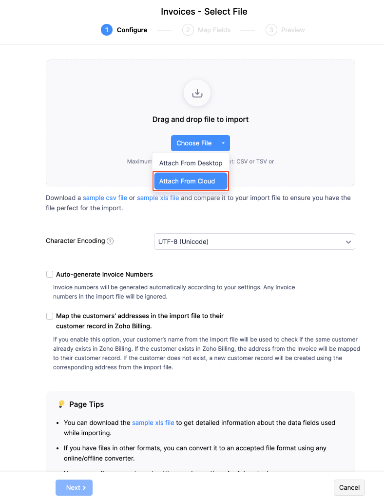 Attach File from Cloud