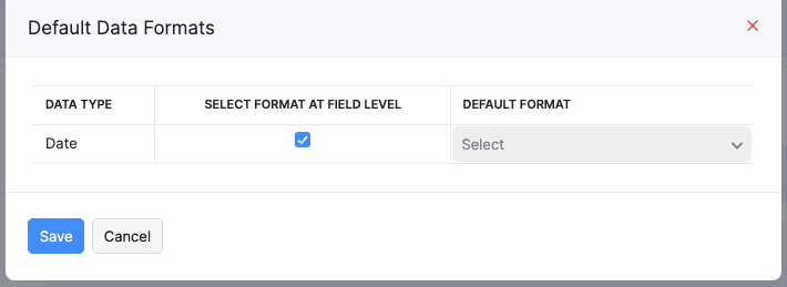 Configure Default Format