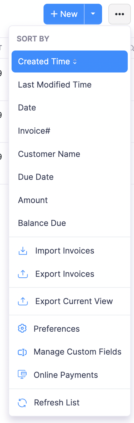 Invoices - Sort