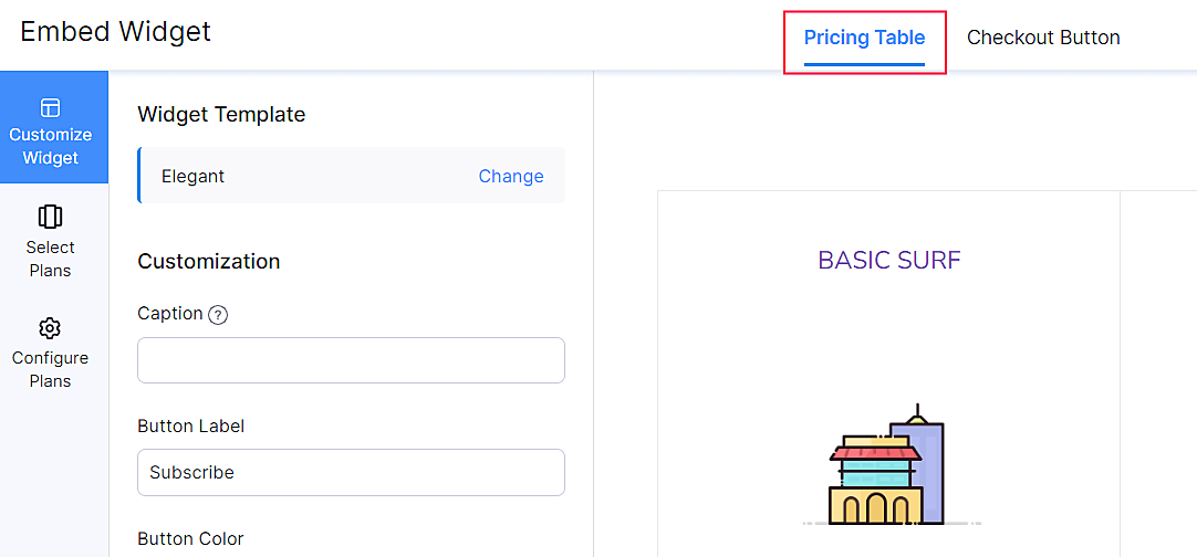 Pricing Table