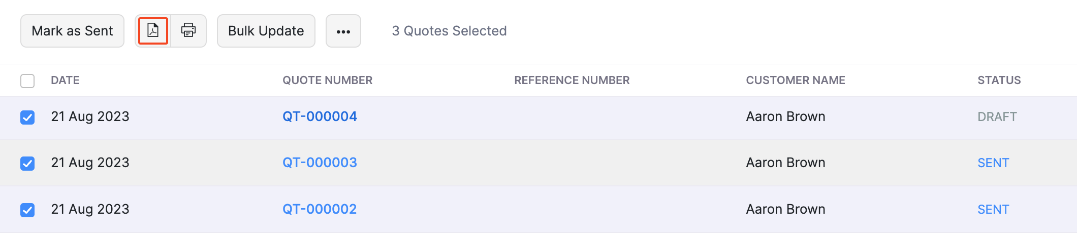 Quotes - Bulk Download PDF