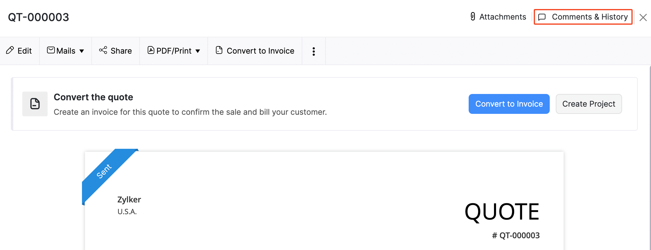 Quote - Add Comment 1