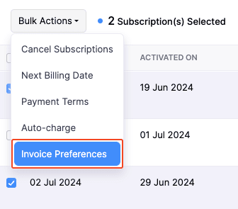 Invoice Preferences
