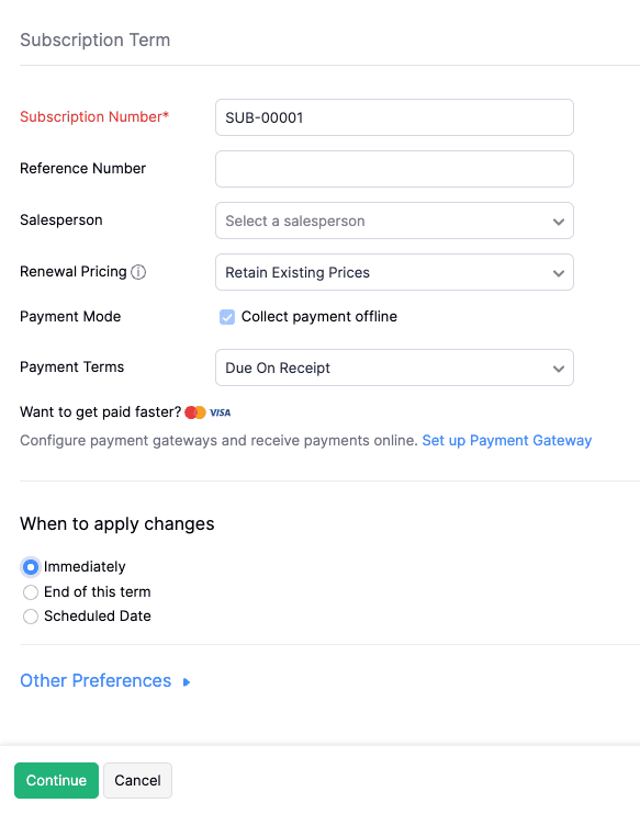 When to apply changes