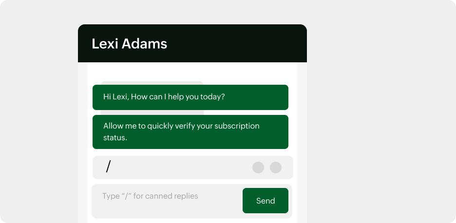 Canned messages facilitating quick responses | Zoho Billing
