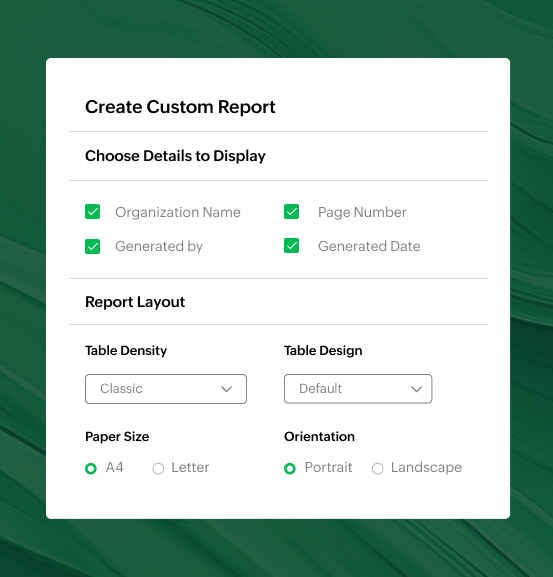 Custome create your own report to get an in depth understanding of your business | Zoho Billing