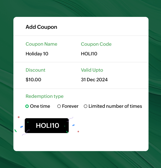 Easy discount and coupon management | Zoho Billing