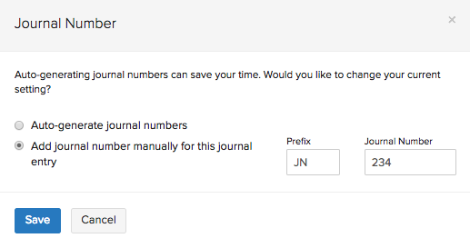 Edit Journal Numbers