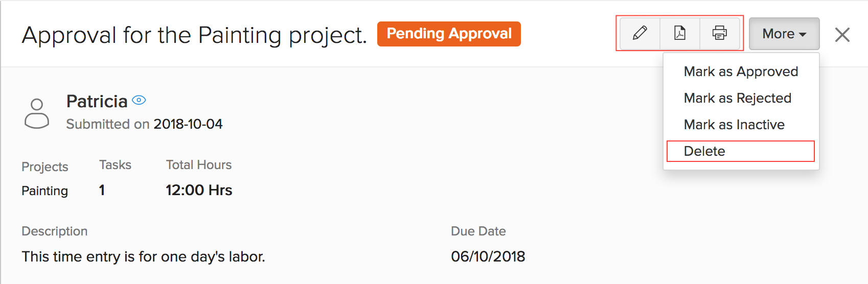 Other Actions in Client Approvals
