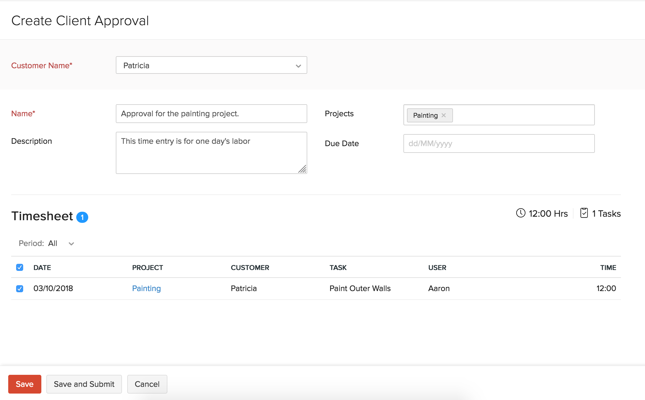 Create Client Approval