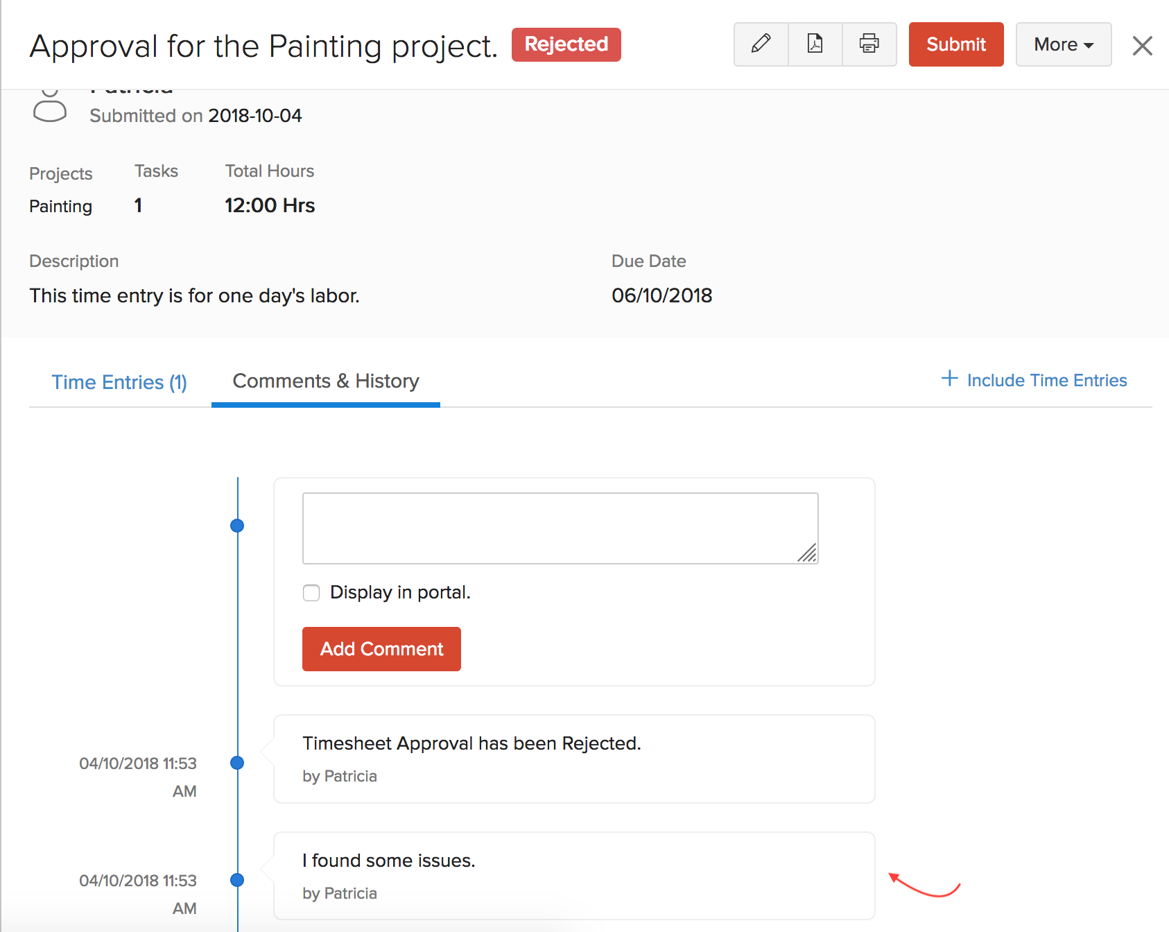 Reject Client Approval