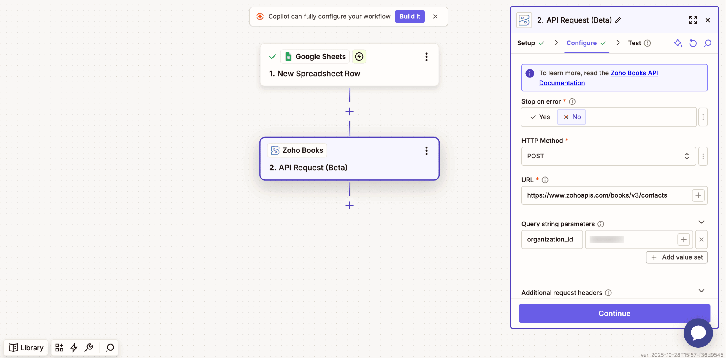 API Action Configure