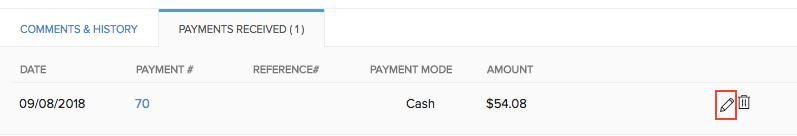 Edit Payments Received