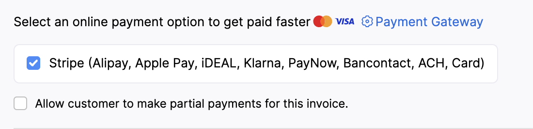 Payment Option Stripe