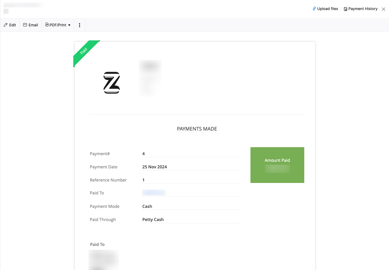 View Payments Made