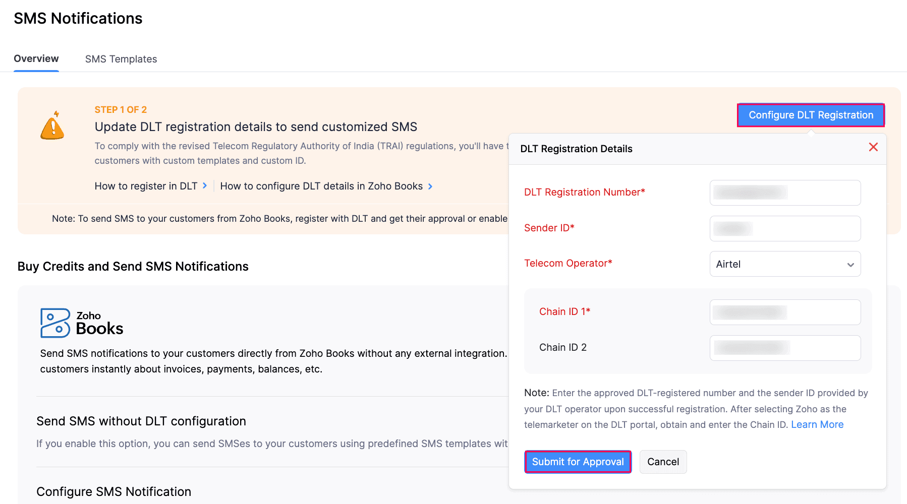 Configure DLT Registration