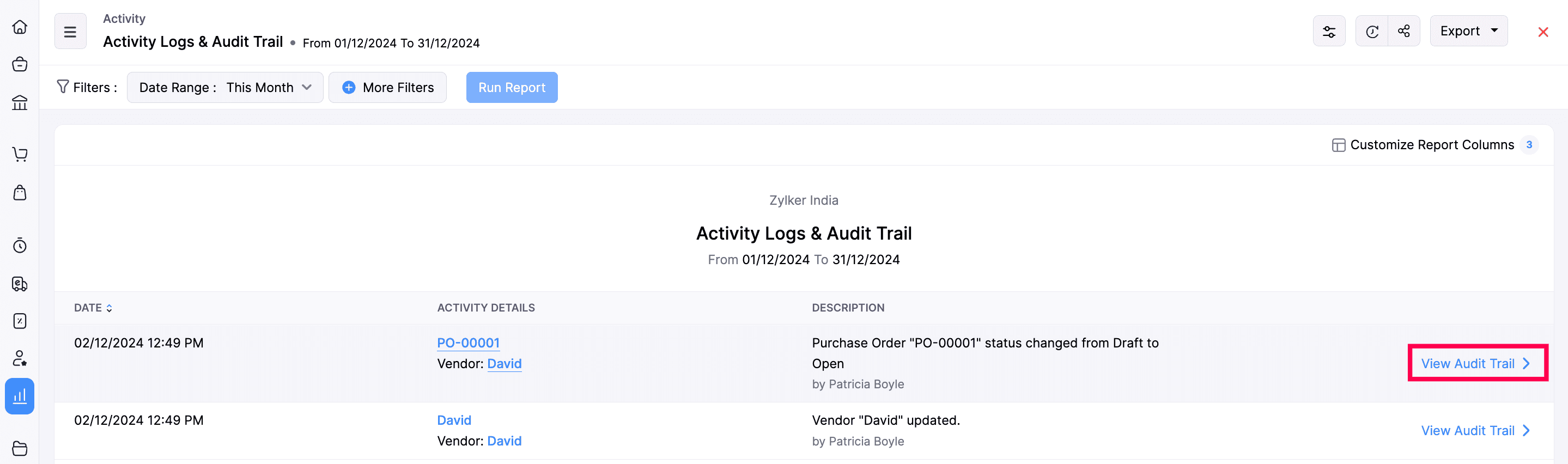Audit Trail