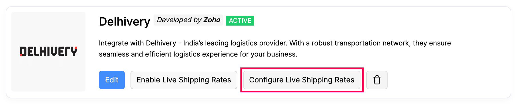 Configure Live Shipping