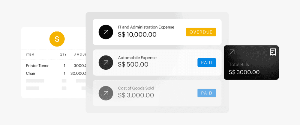 Vendor bills management and expenses tracking with Zoho Books accounting software