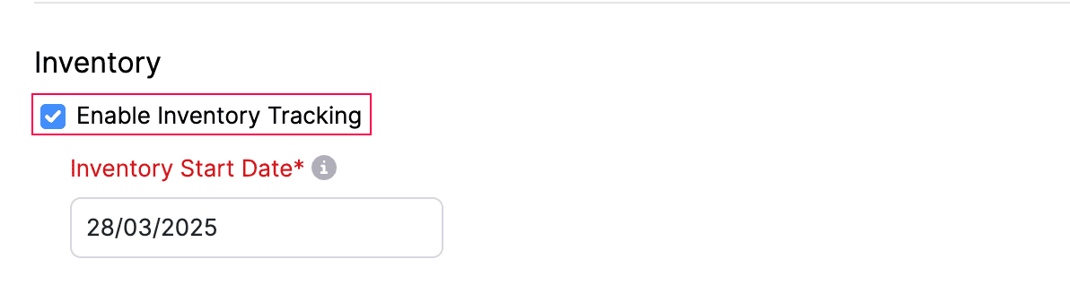 Enable Inventory Tracking