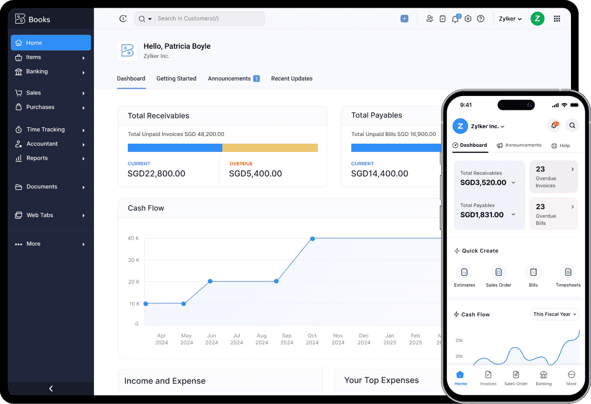 Dashboard - Online Accounting Software | Zoho Books