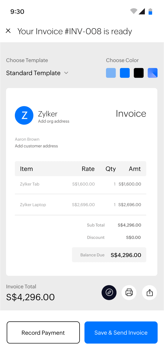 Create invoices for free | Zoho Invoice