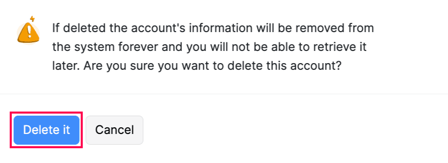 Banking Popup - Delete