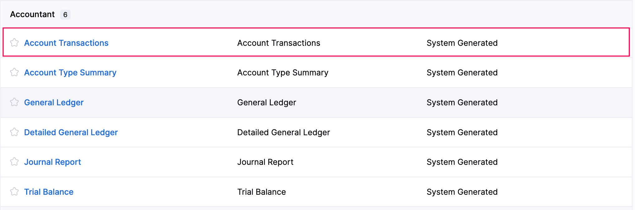 Account Transactions - Accountant