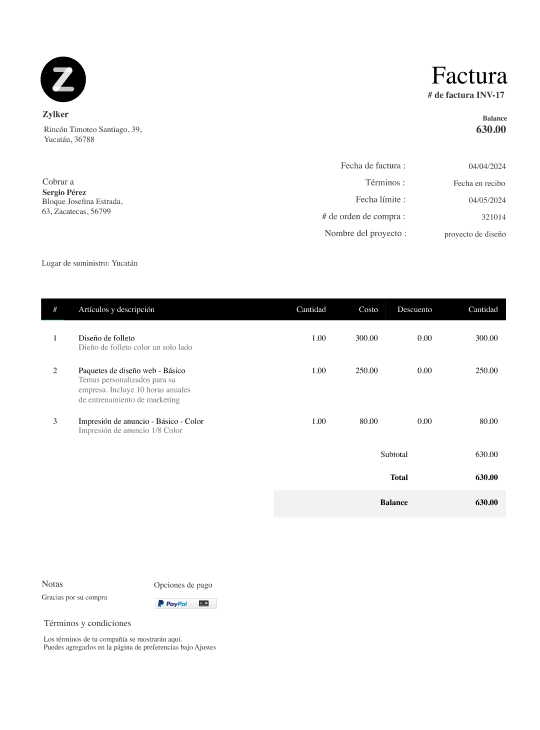 freelance invoice template