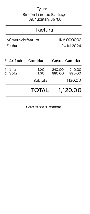 Retail invoice template