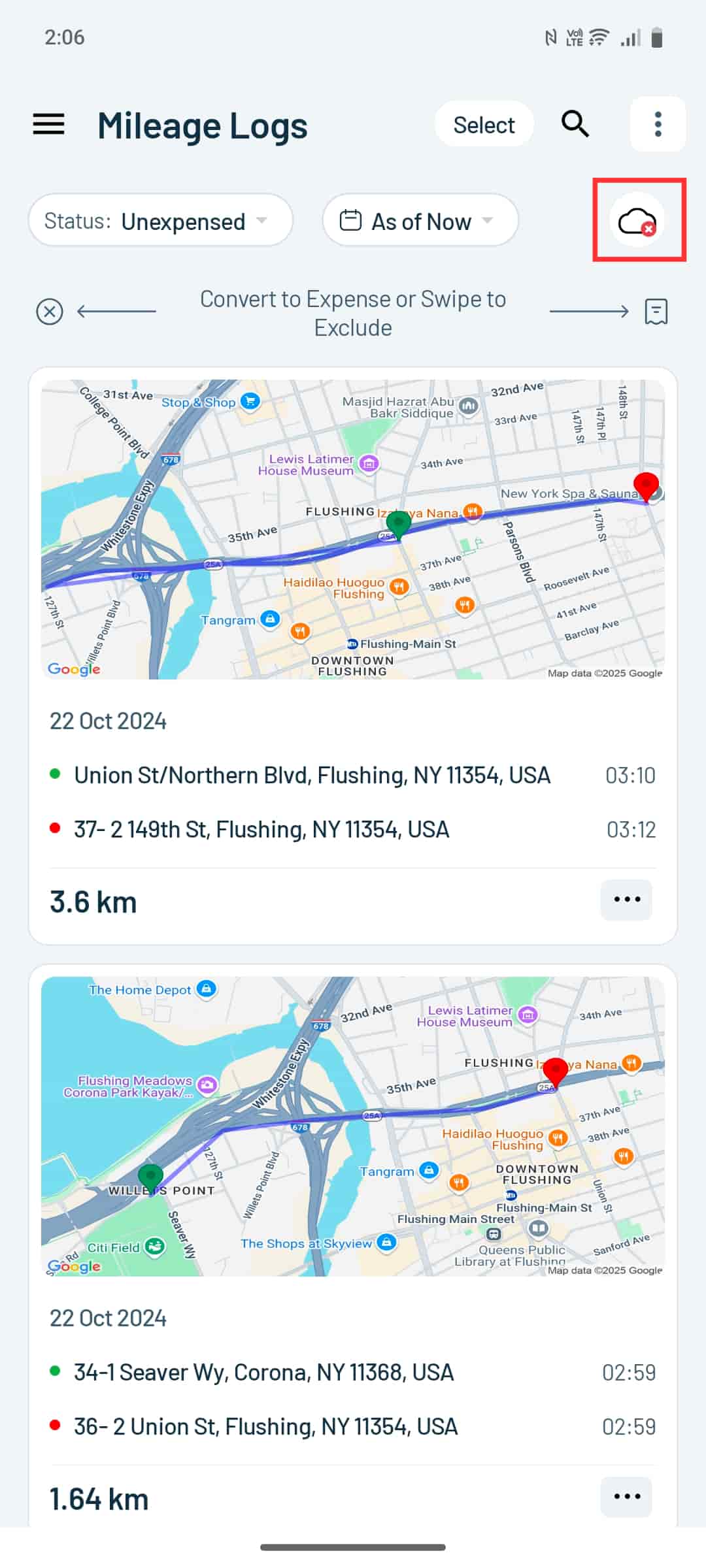 Tap the Clould button