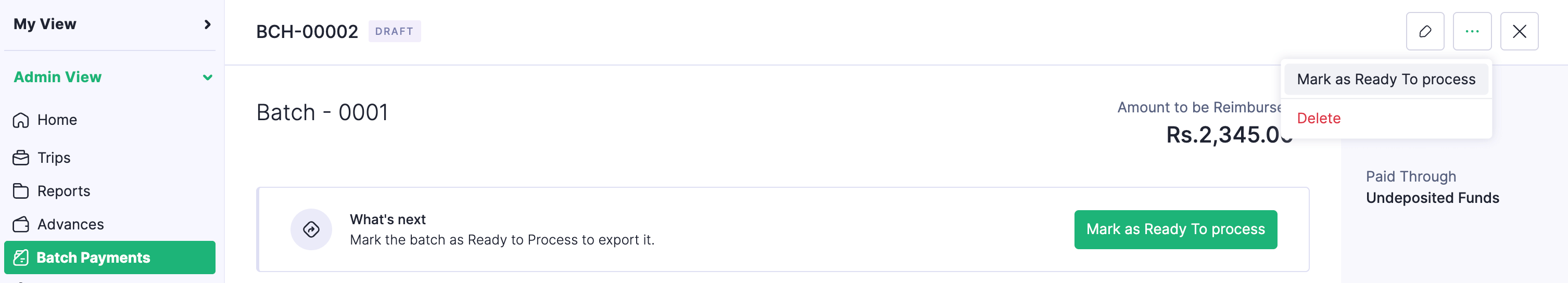 Mark as Ready to Process