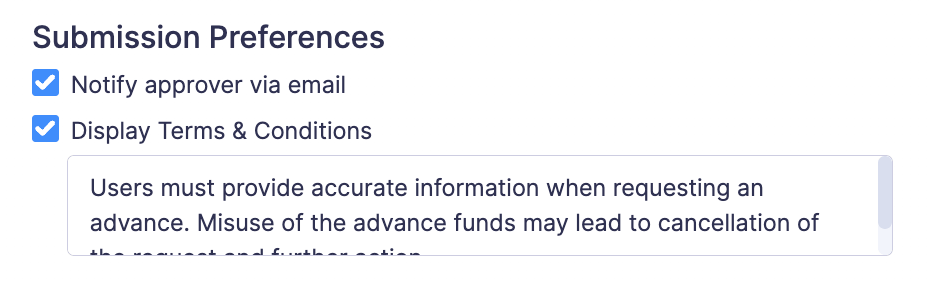 Advance Submission Preferences