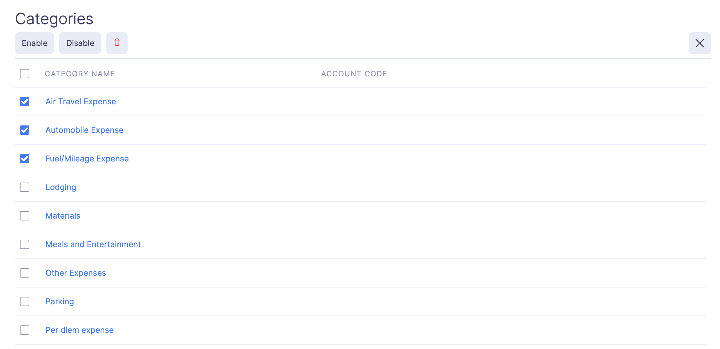 Mark a Category as Active or Inactive