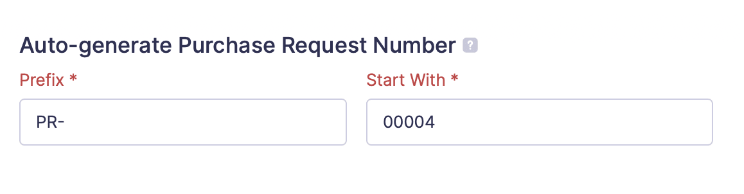 Auto-generate Purchase Request Number