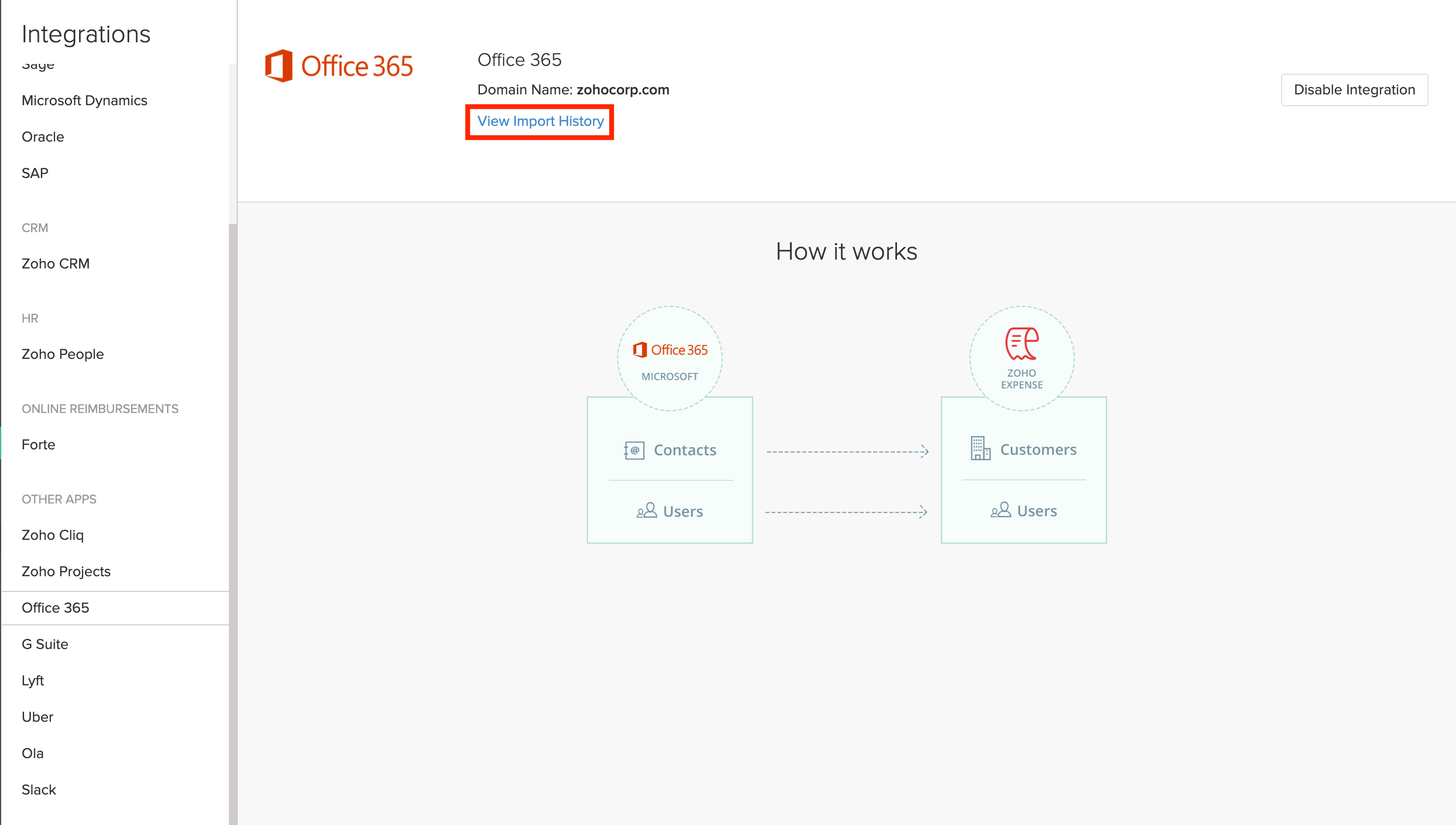 View office 365 integration