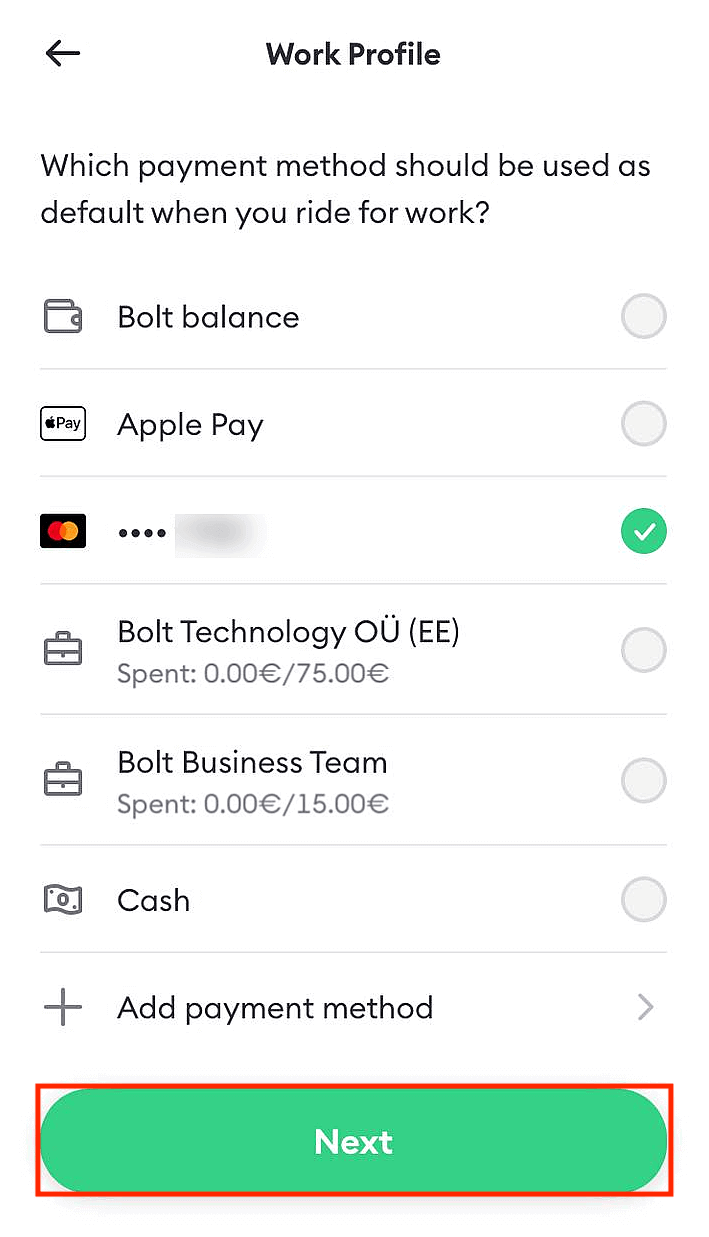 Create Bolt Work Profile