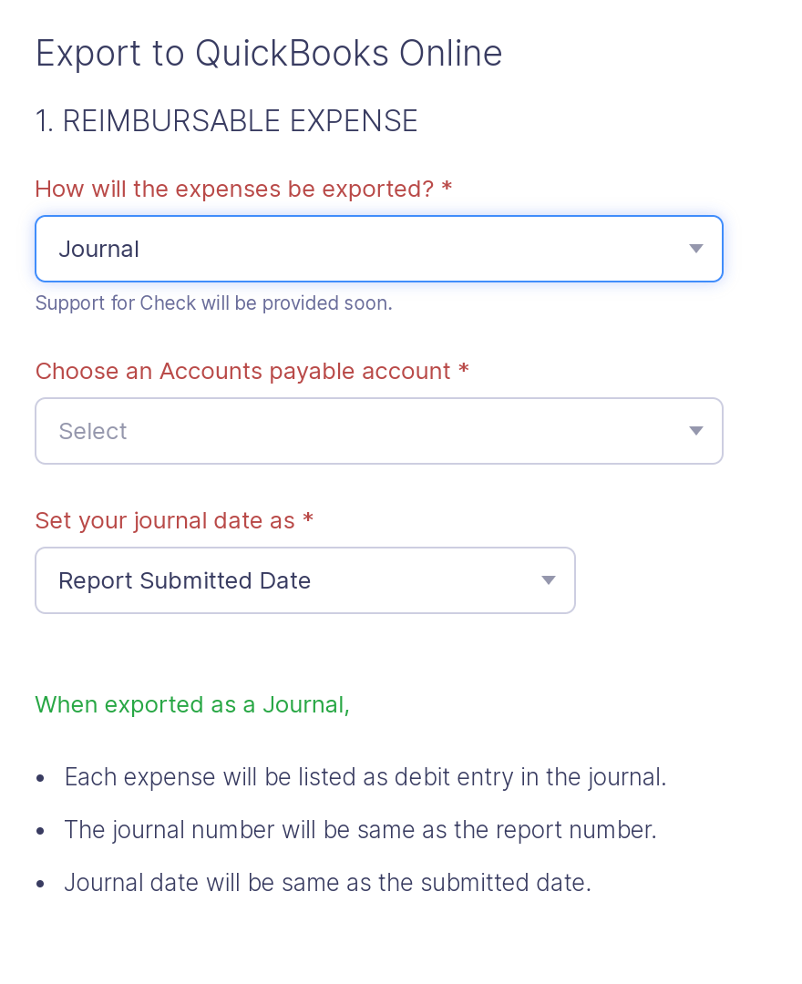 Export to QuickBooks Online