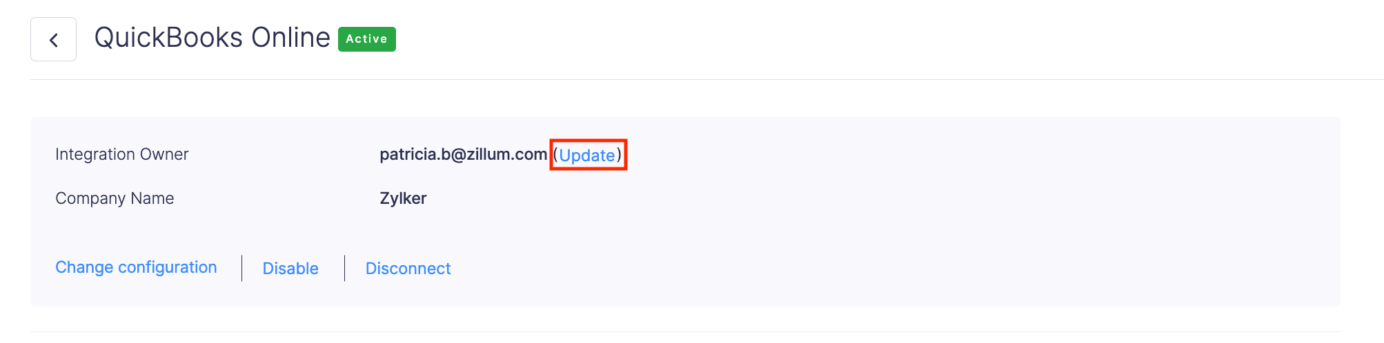 Update Integration Owner