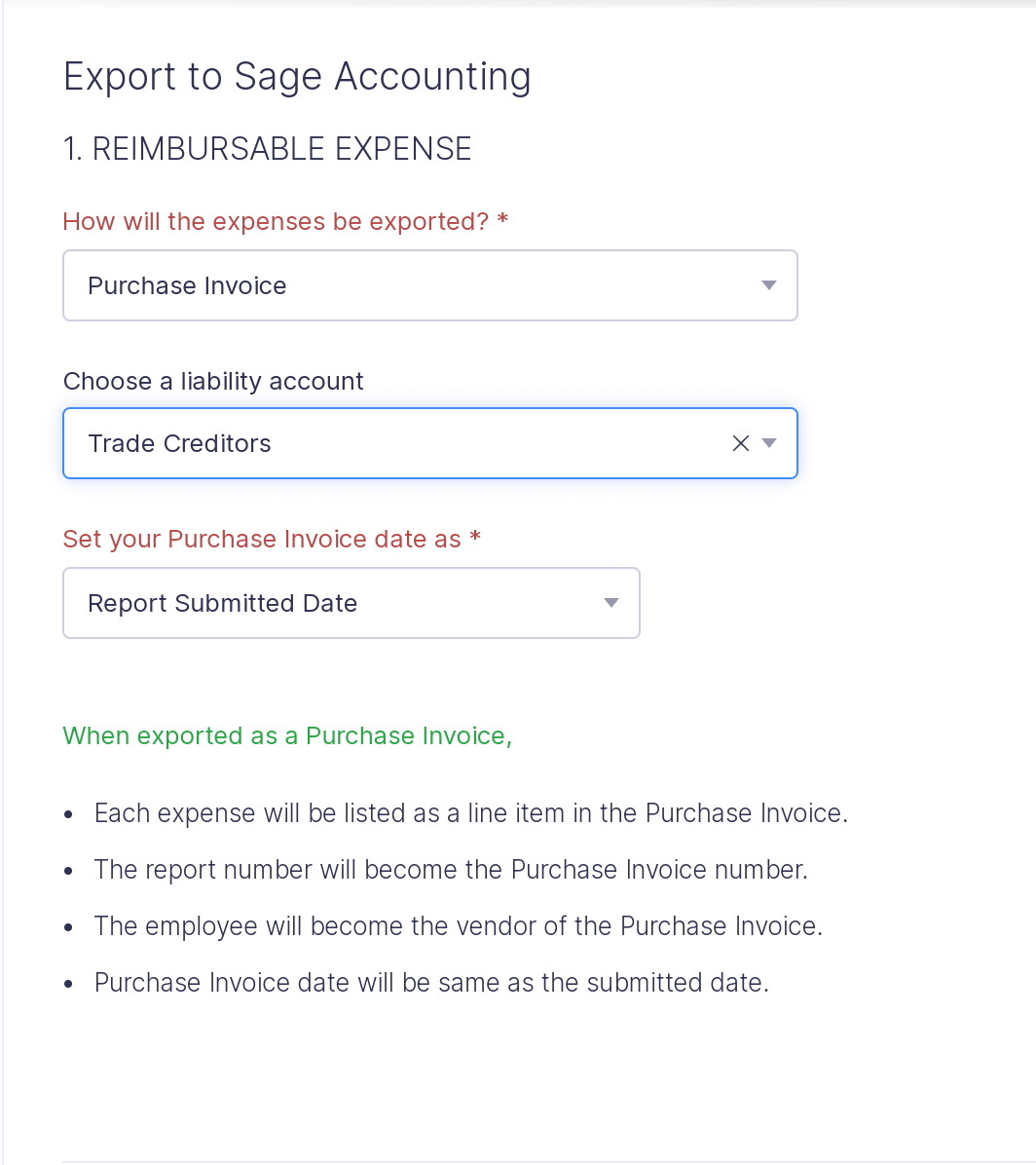 Export to Sage Accounting