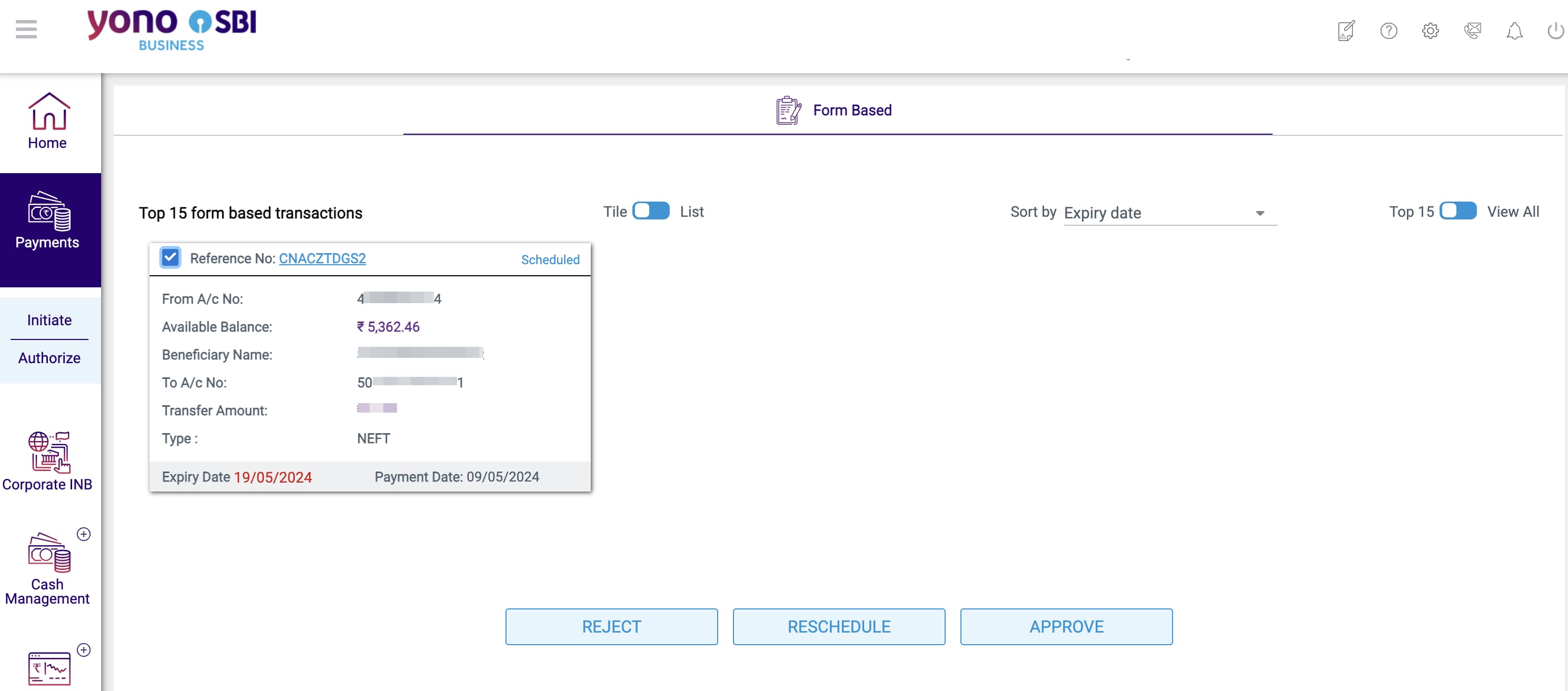 Approve the transaction