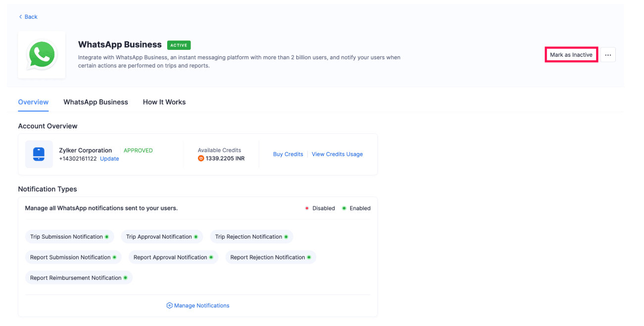Mark WhatsApp Inactive