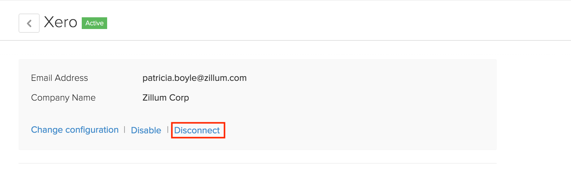 Disconnect Xero integration