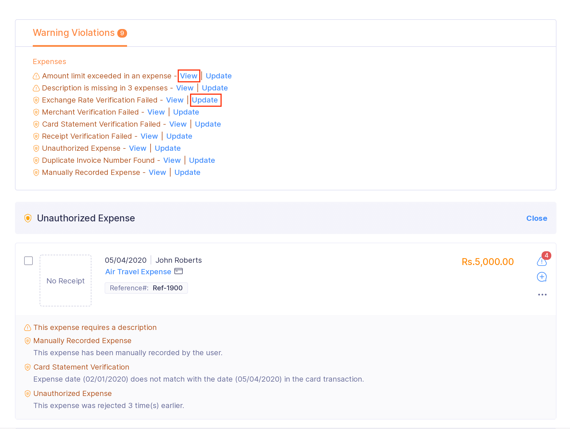 View Audit Violations