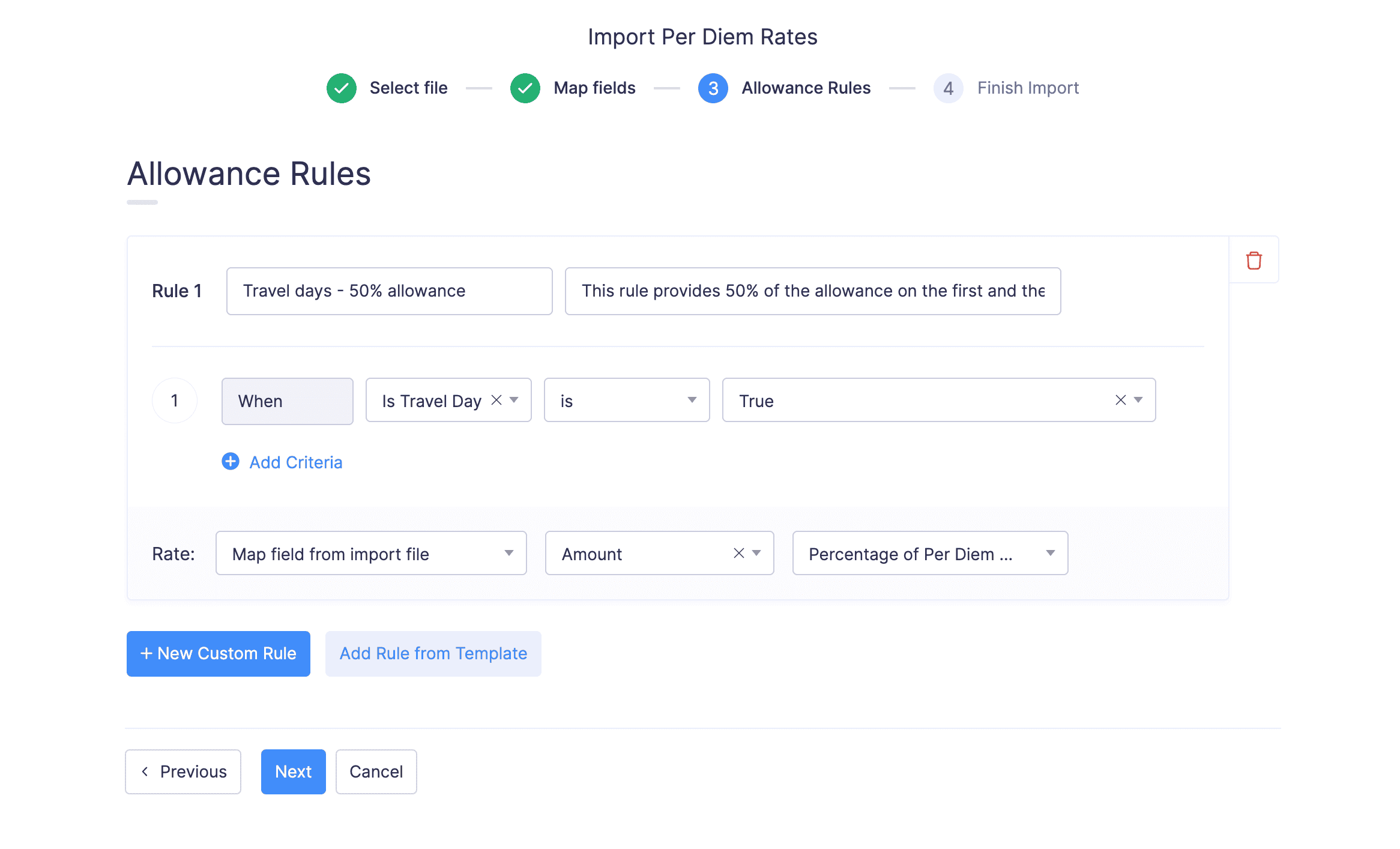 Configure Perdiem Rate For rule